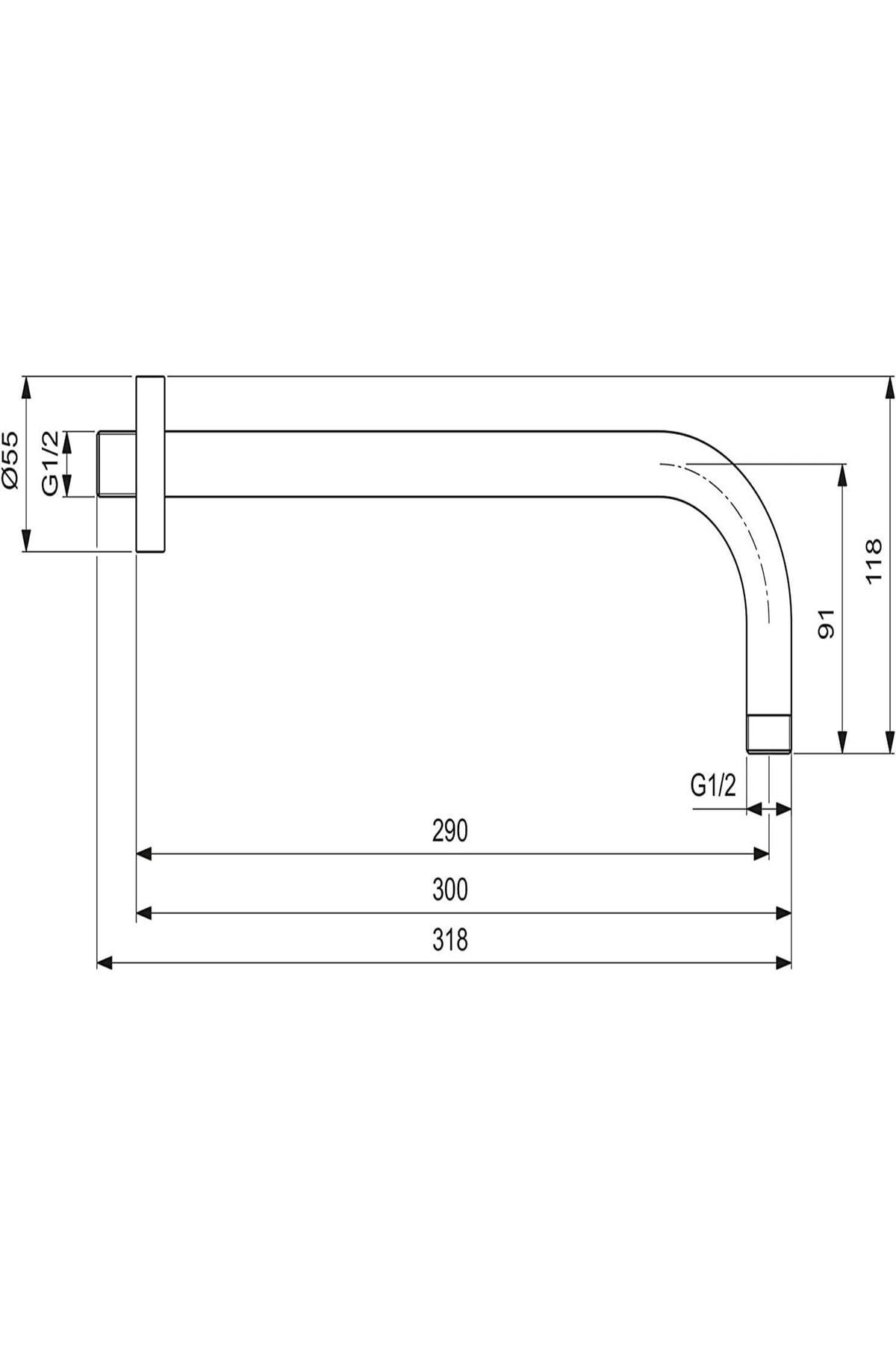 İdeal Standard Idealrain Duvardan Duş Kolu-30 Cm - B9444aa