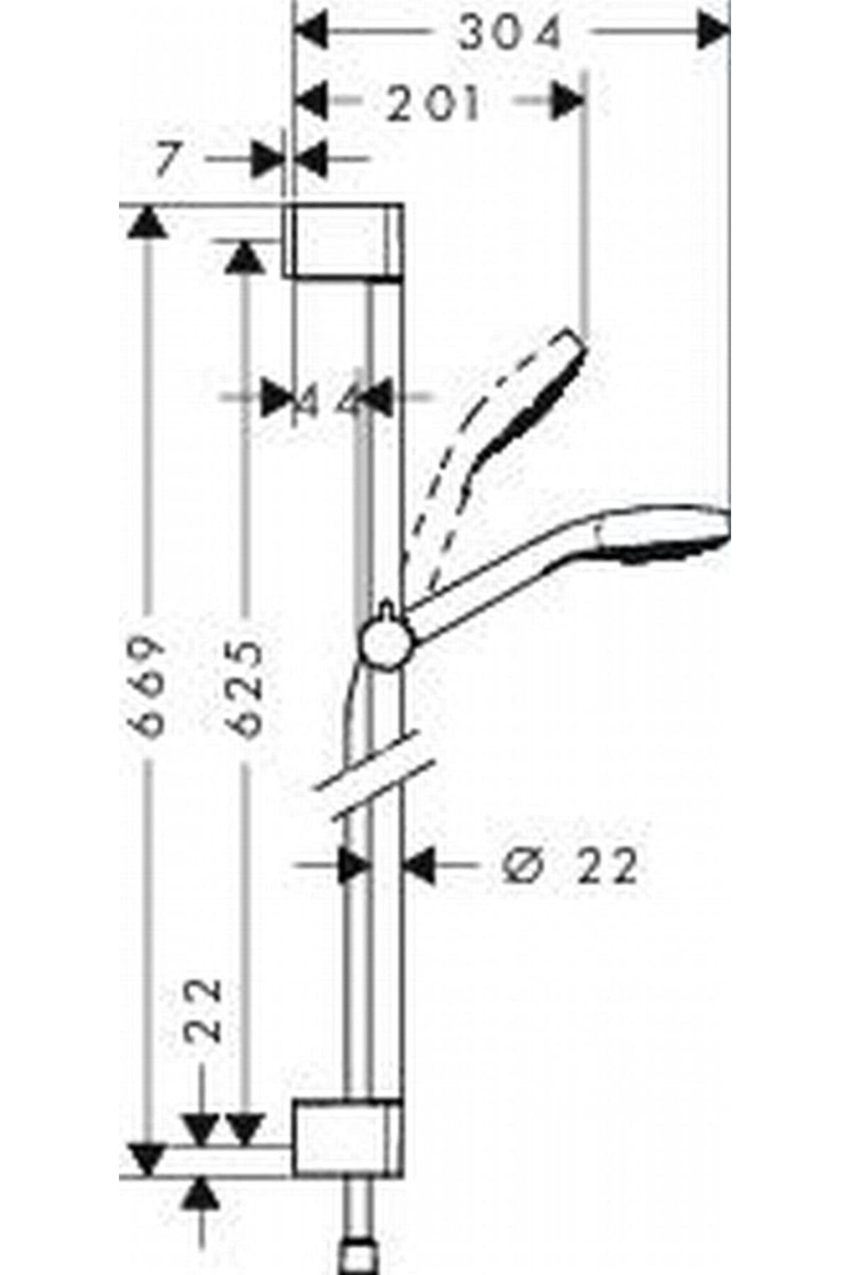 Hansgrohe Croma Select S Duş Seti Vario, 65 Cm Duş Barı 26562400