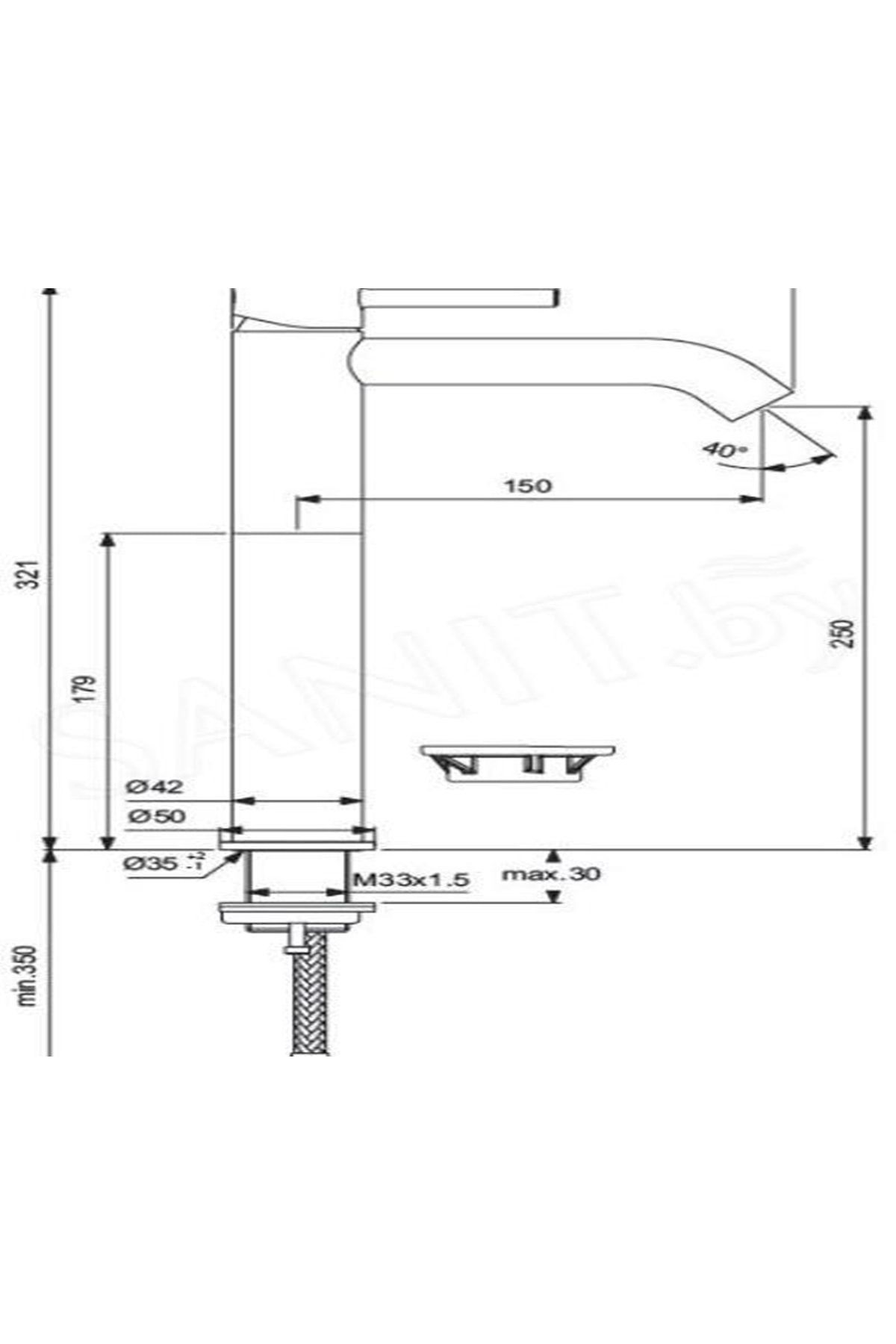 İdeal Standard Ceraline Yüksek Lavabo Bataryası Sifon Kumandasız-5 L/dk - Bc269aa