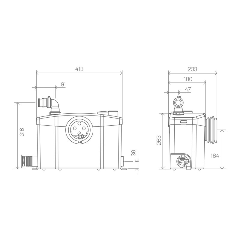 SFA Sanihydro SANIPRO XR Hazneli Koku Yapmayan Atık Su Pompası (1 Klozet+1 Lavabo+1 Duş+1 Ç.Makinesi+1 Bide)