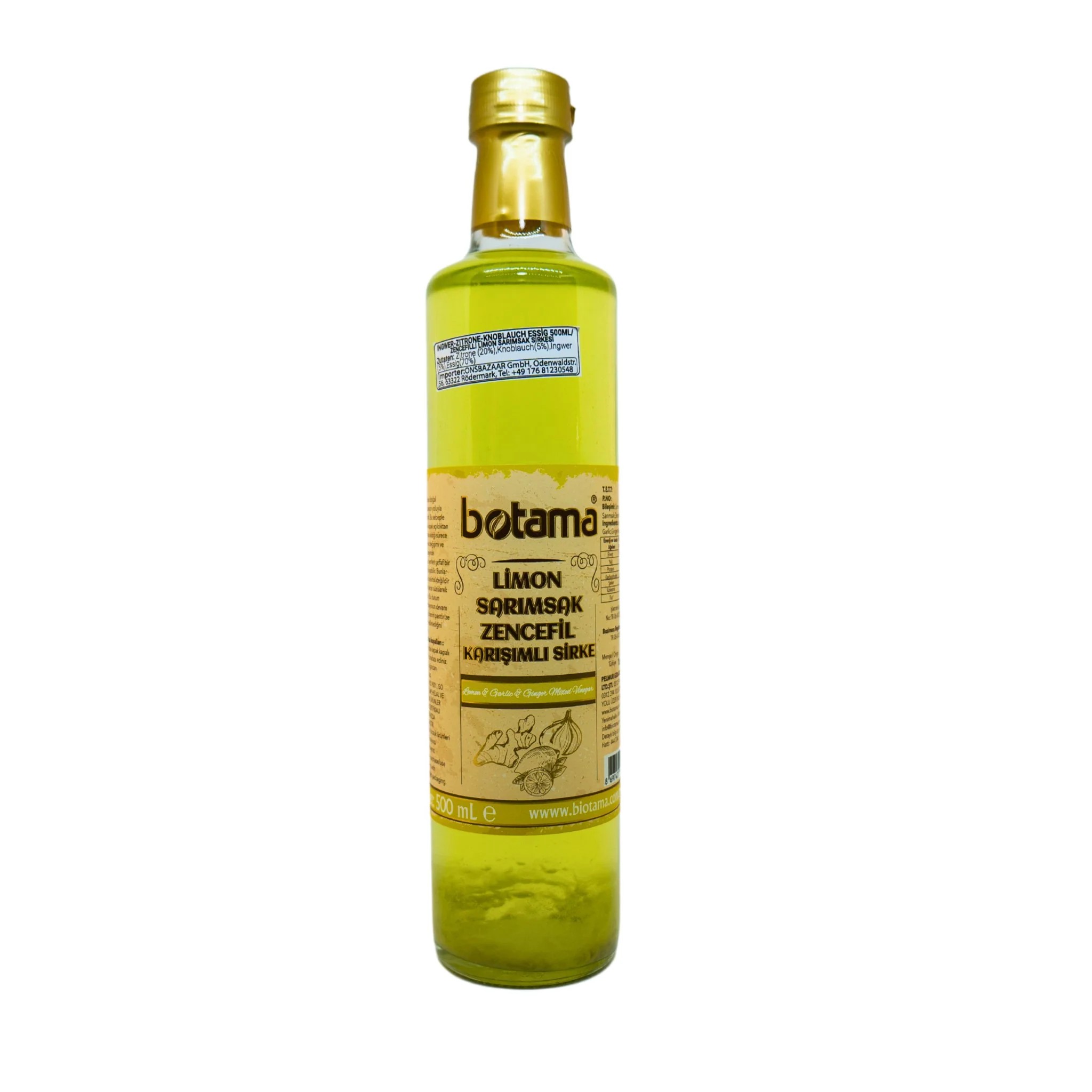 LİMON SARIMSAK ZENCEFİL SİRKESİ 500ML