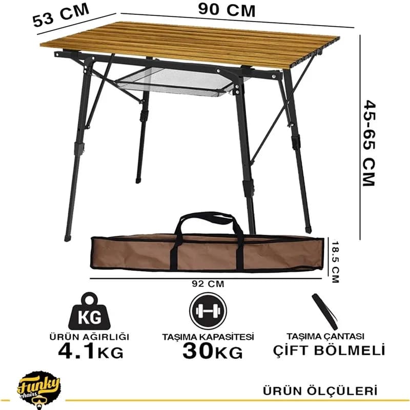 Funky Chairs Elite Aluminum Telescopic Leg Camping Picnic Table