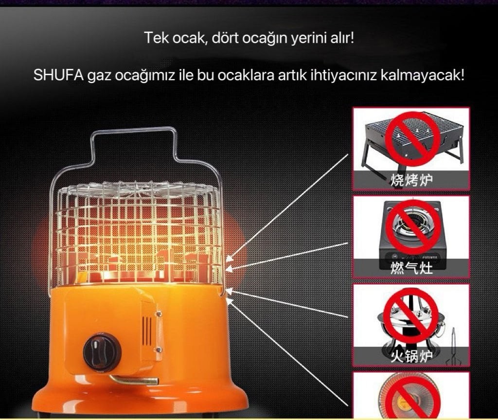 Shufa Glamping Portatif Tüplü Soba