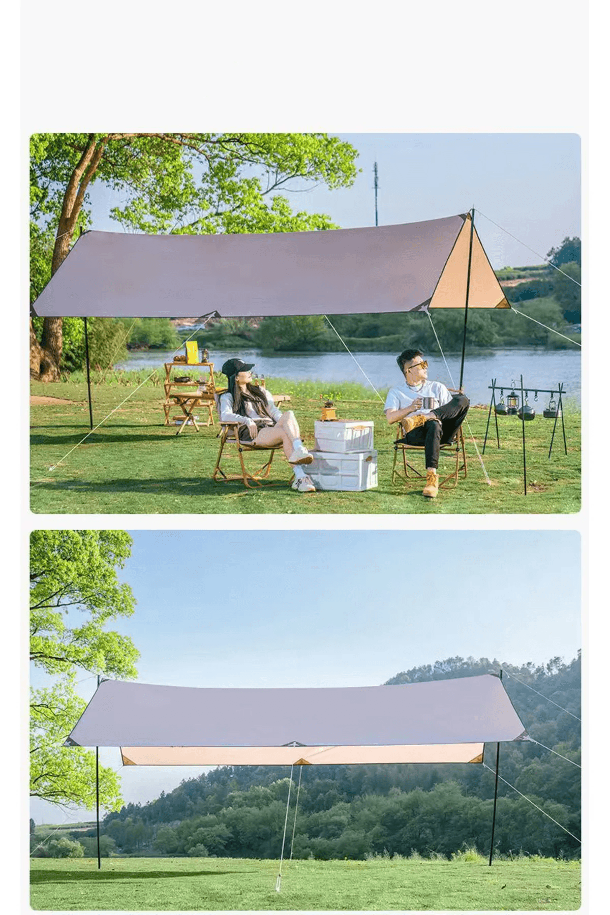 Shufa Glamping 500*300 Cm Tarp Güneş ve Rüzgar Koruma Tentesi