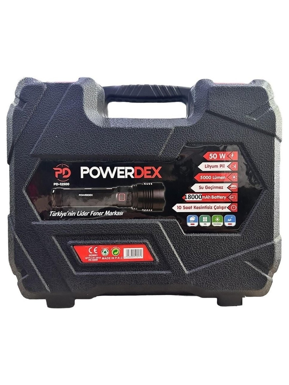 Powerdex  50 Watt 5000 Lümen Profesyonel Büyük Şarjlı El Feneri