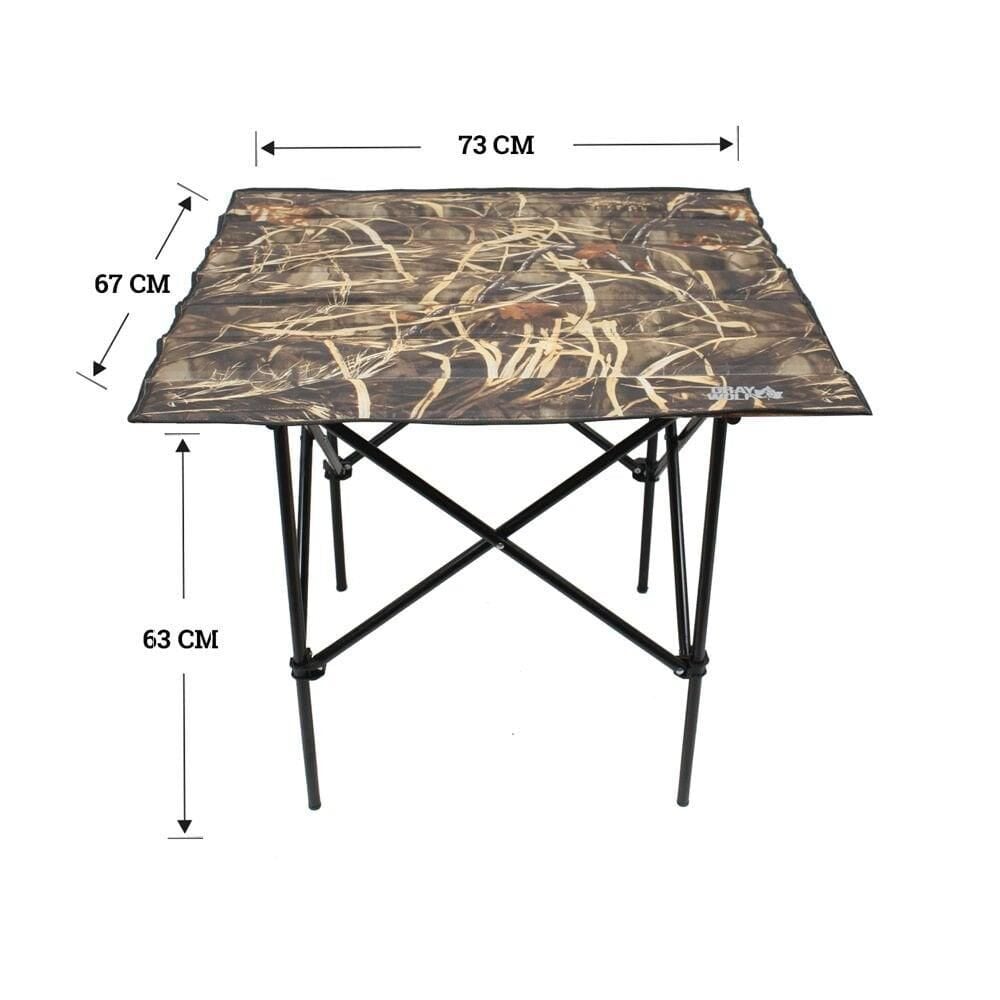 Gray Wolf Wooden Folding Camping Table (Reed Pattern)