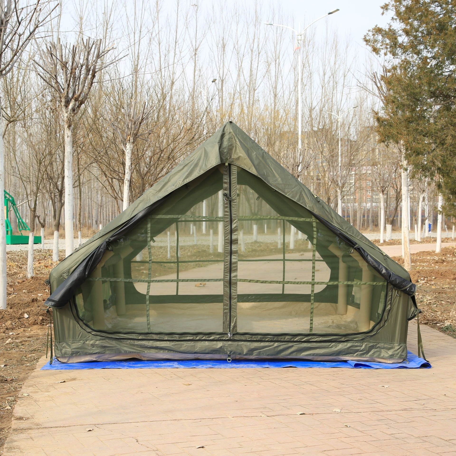 Shufa Glamping Family Şişme Kamp Çadırı 300*400*200 Cm Haki