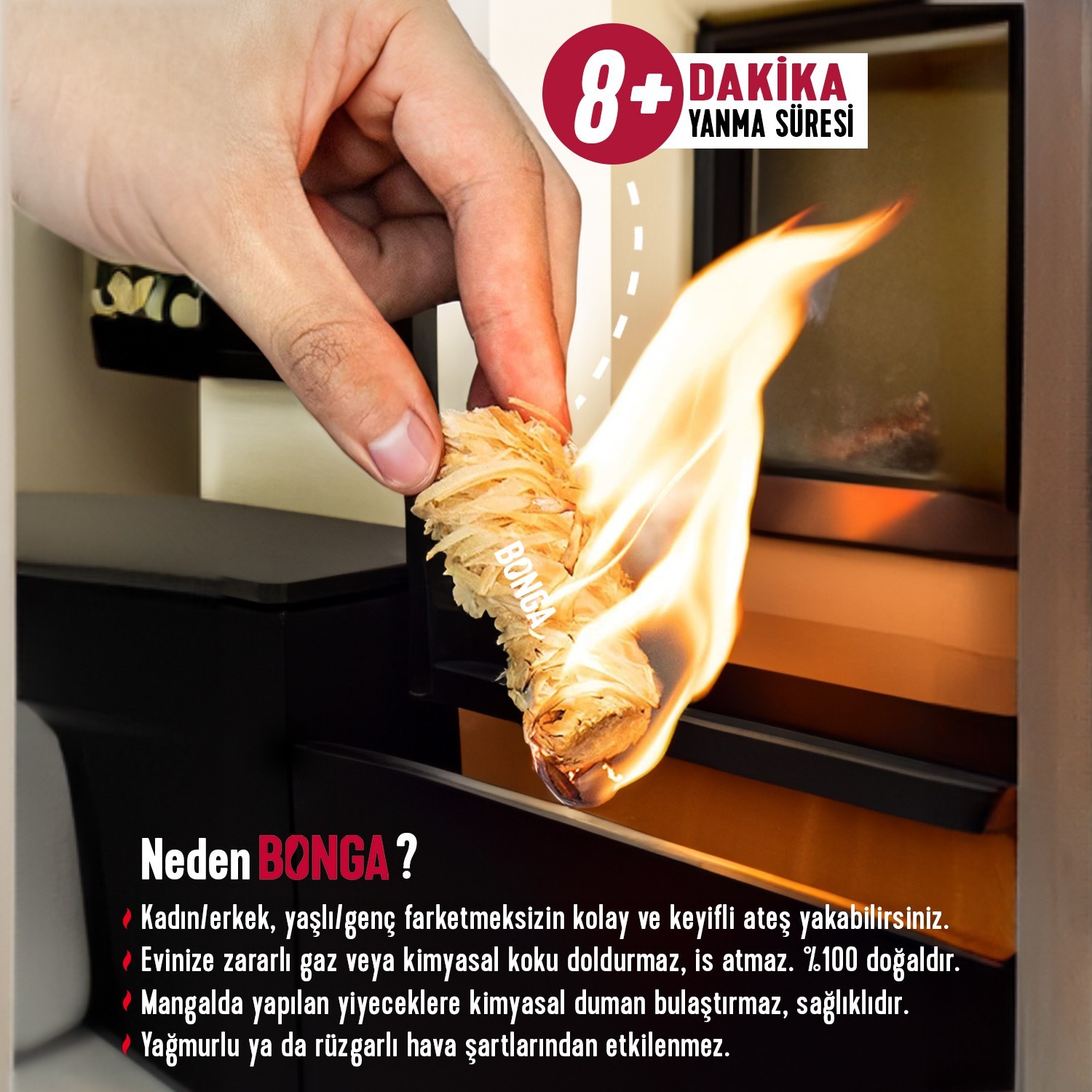 Bonga Odun Yünü Tutuşturucu – 10 Adet 140 Gr