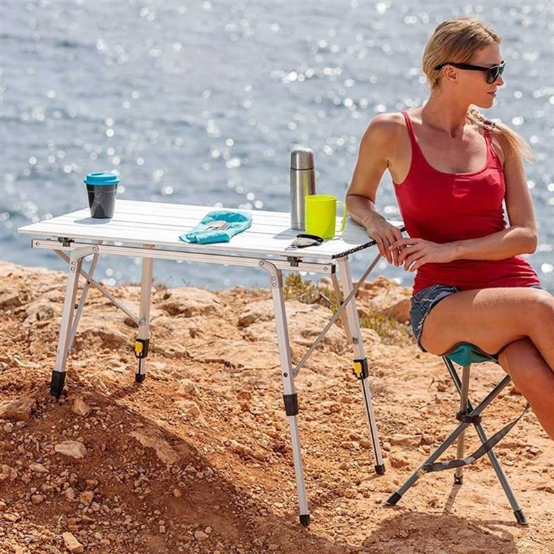 Funky Chairs Elite Alüminyum Teleskopik Ayaklı Kamp Piknik Masası Gri