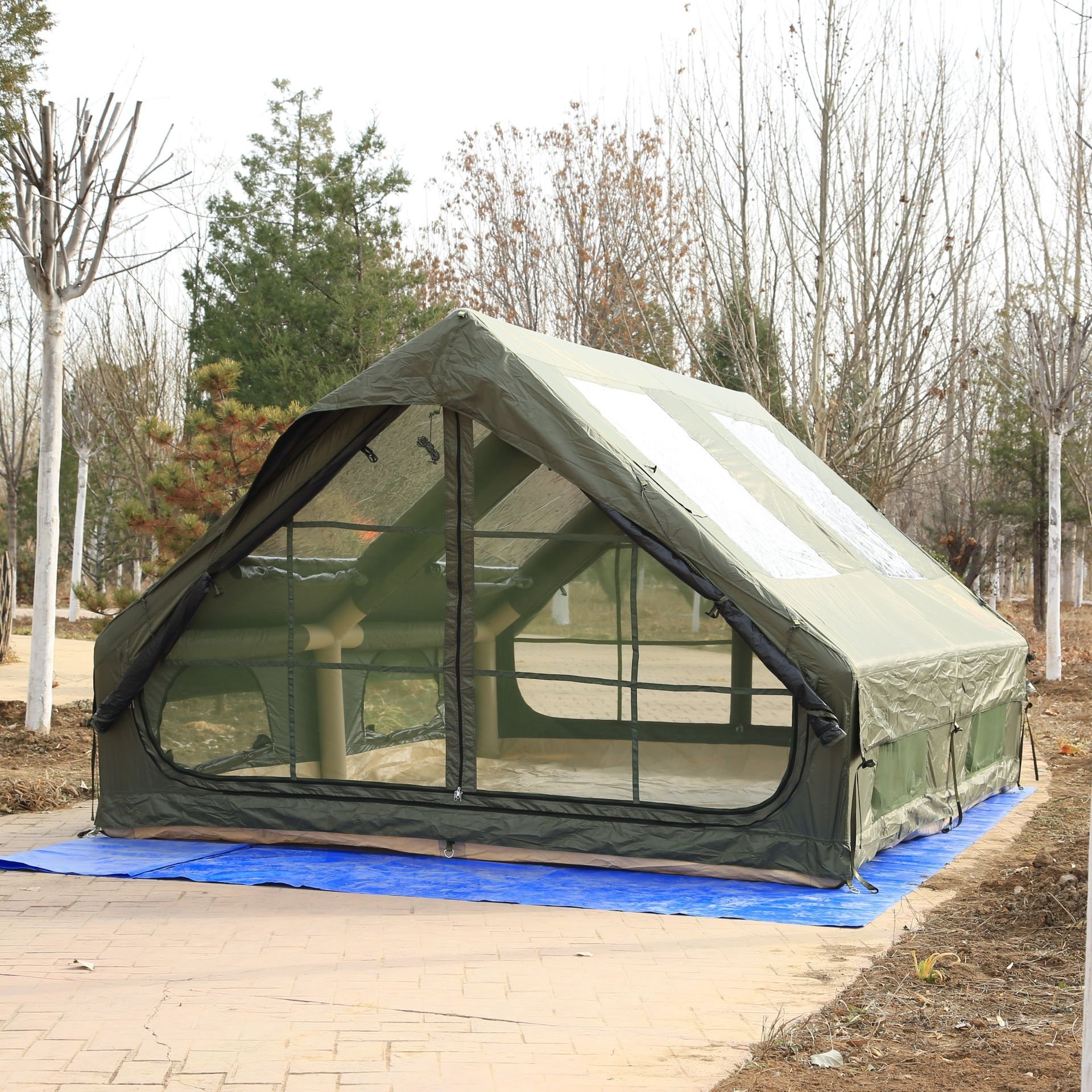 Shufa Glamping Family Şişme Kamp Çadırı 300*400*200 Cm Haki