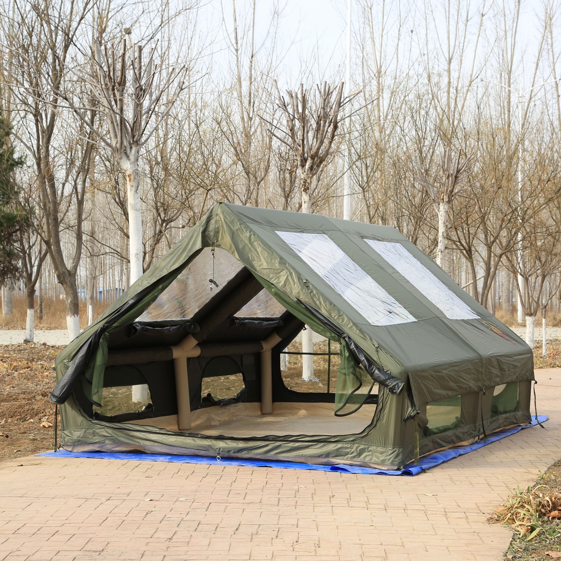 Shufa Glamping Family Şişme Kamp Çadırı 300*400*200 Cm Haki