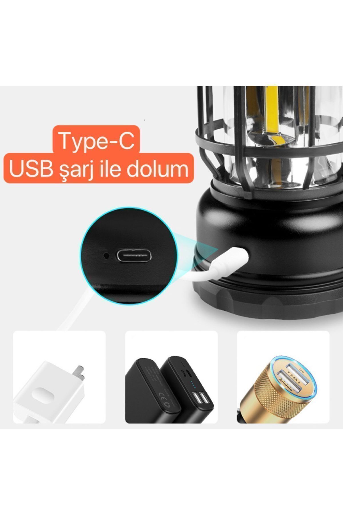 Shufa Haki Nostaljik Işığı Ayarlanabilir Usb Şarjlı Ledli Kamp Lambası