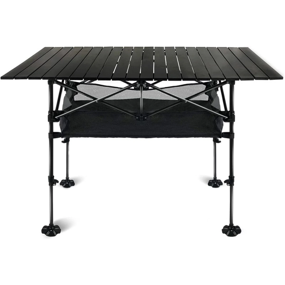 Funky Chairs Caravan Class Katlanabilir Teleskopik Ayaklı Alüminyum Kamp Masası (95x55x68-105cm) Siyah