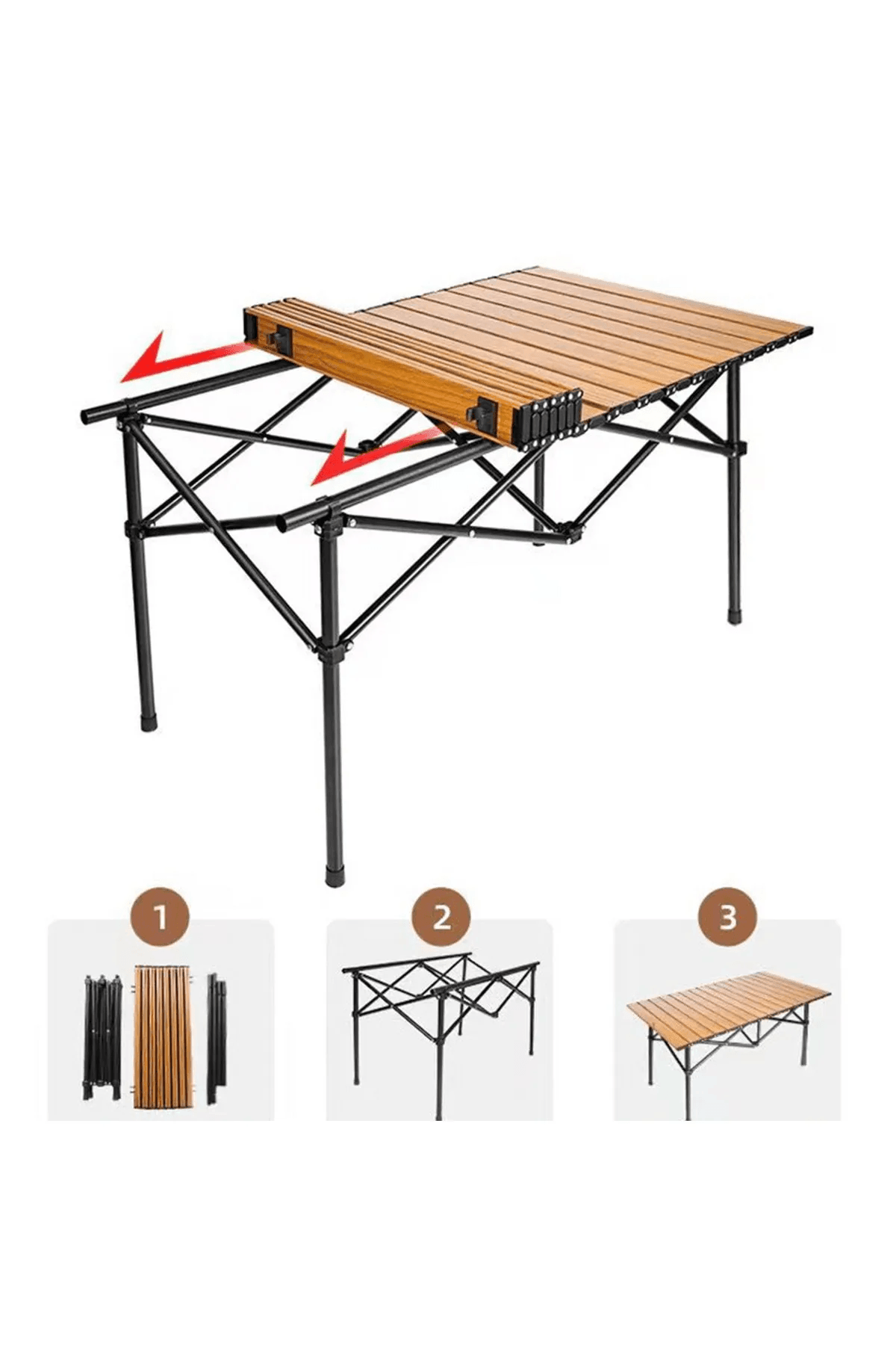 Shufa Alüminyum Kamp Masası XL Katlanabilir 95*55*50cm