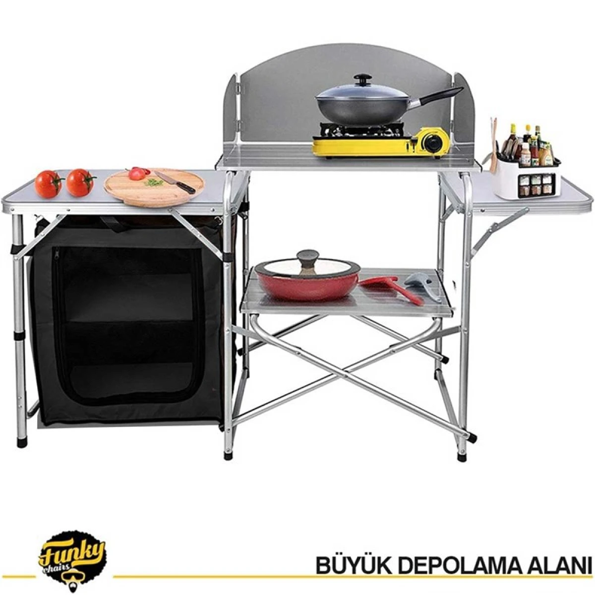 FUNKY CHAIRS Katlanabilir Portatif Kamp Mutfağı