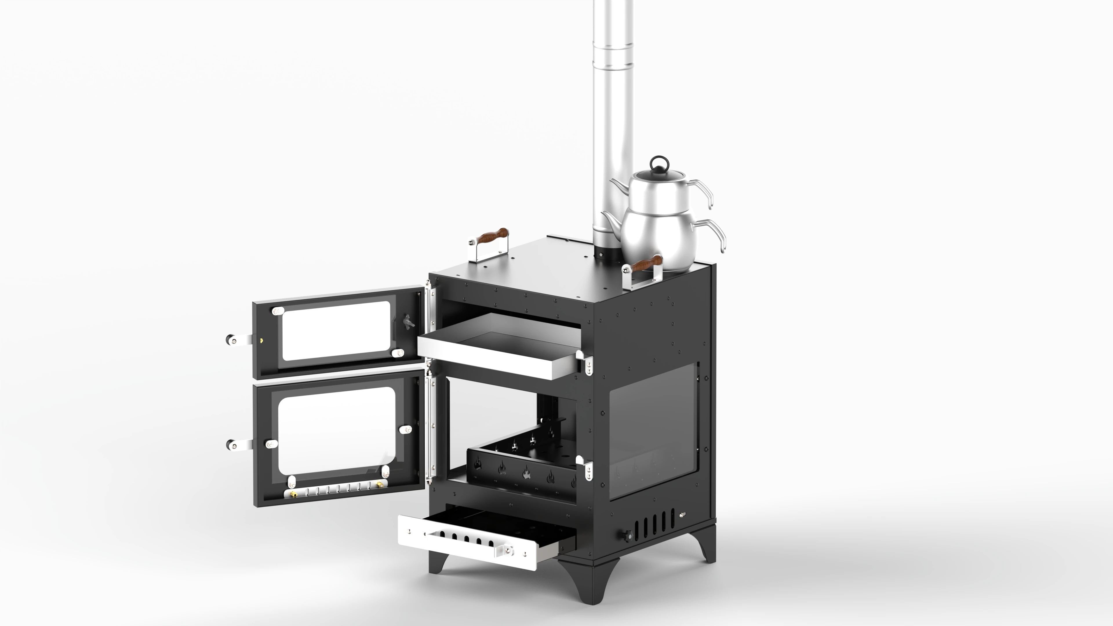 Hot Mood Four Glass Pro Kamp Sobası