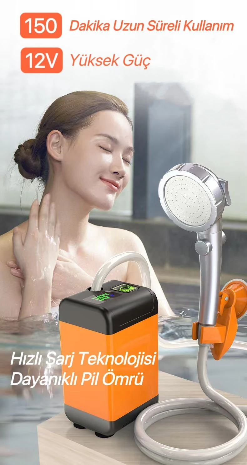 Shufa Rechargeable Portable Camping Shower (Water Pump) Battery Capacity: 7800 mAh