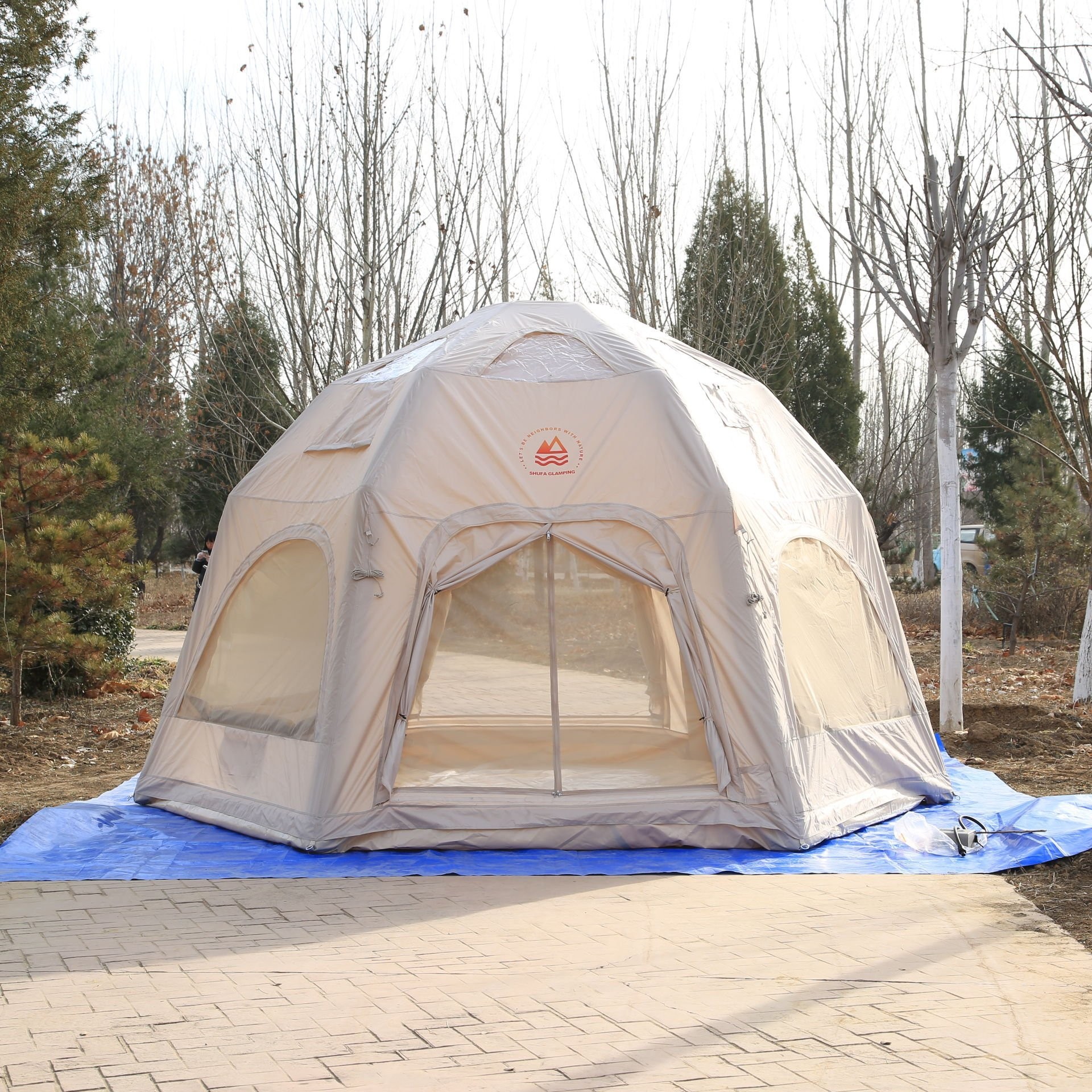 Shufa 16 Square Meter Spherical Dome Inflatable Tent - Beige