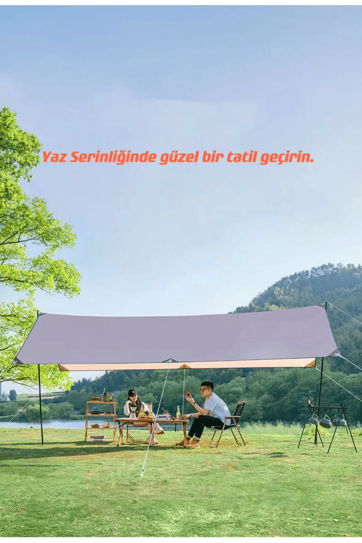 Shufa Glamping 500*300 Cm Tarp Güneş ve Rüzgar Koruma Tentesi