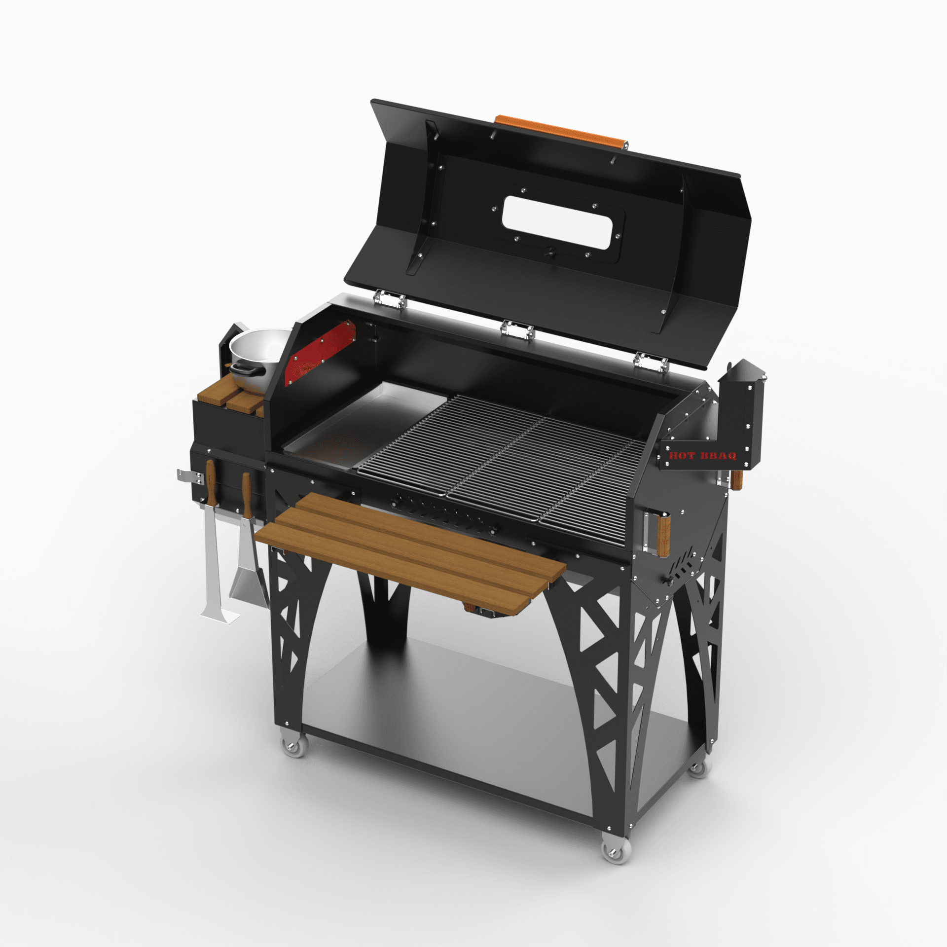 Hot Bbaq Hot Big Quartz Smoker Mangal Barbekü 100X50
