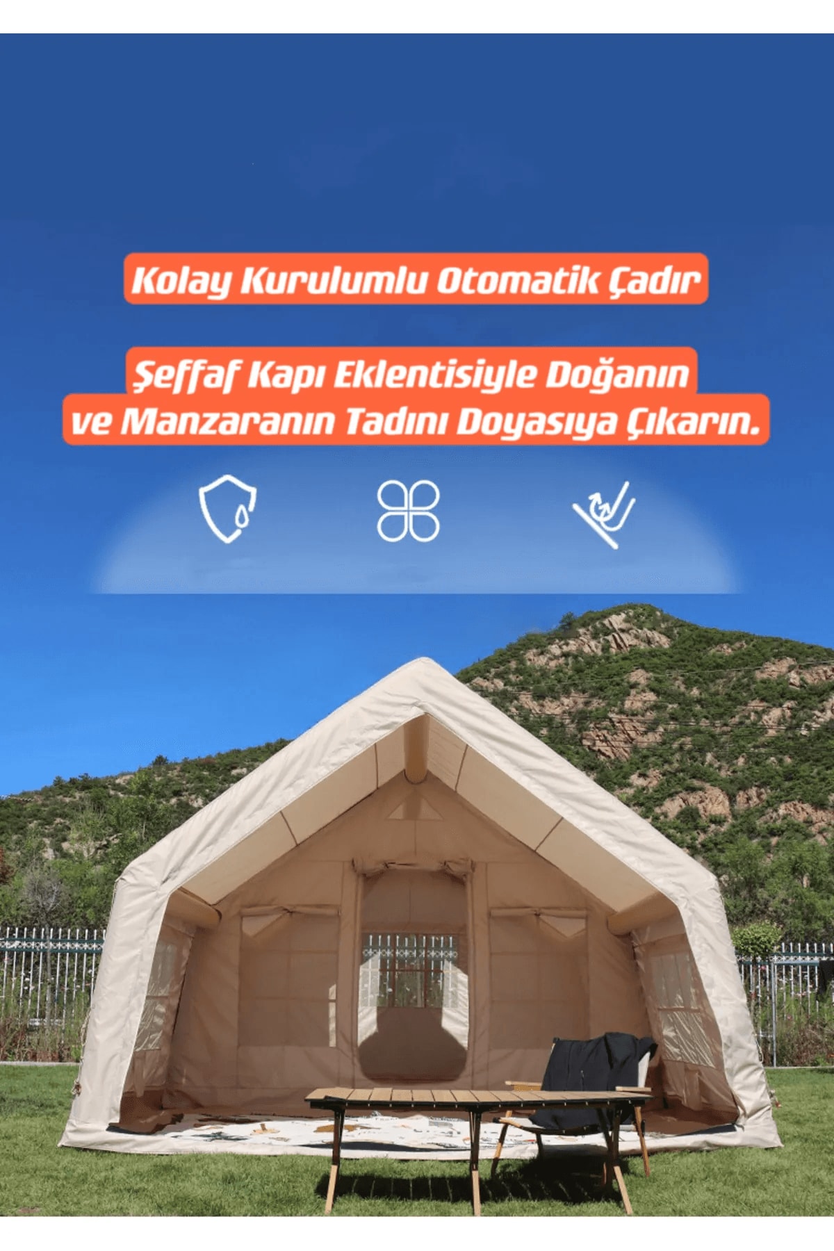 Shufa Galaksi Serisi 17.2 Metrekare Otomatik Şişme Çadır 480*360*230 Cm (Mağaza Görsel Ürünüdür)