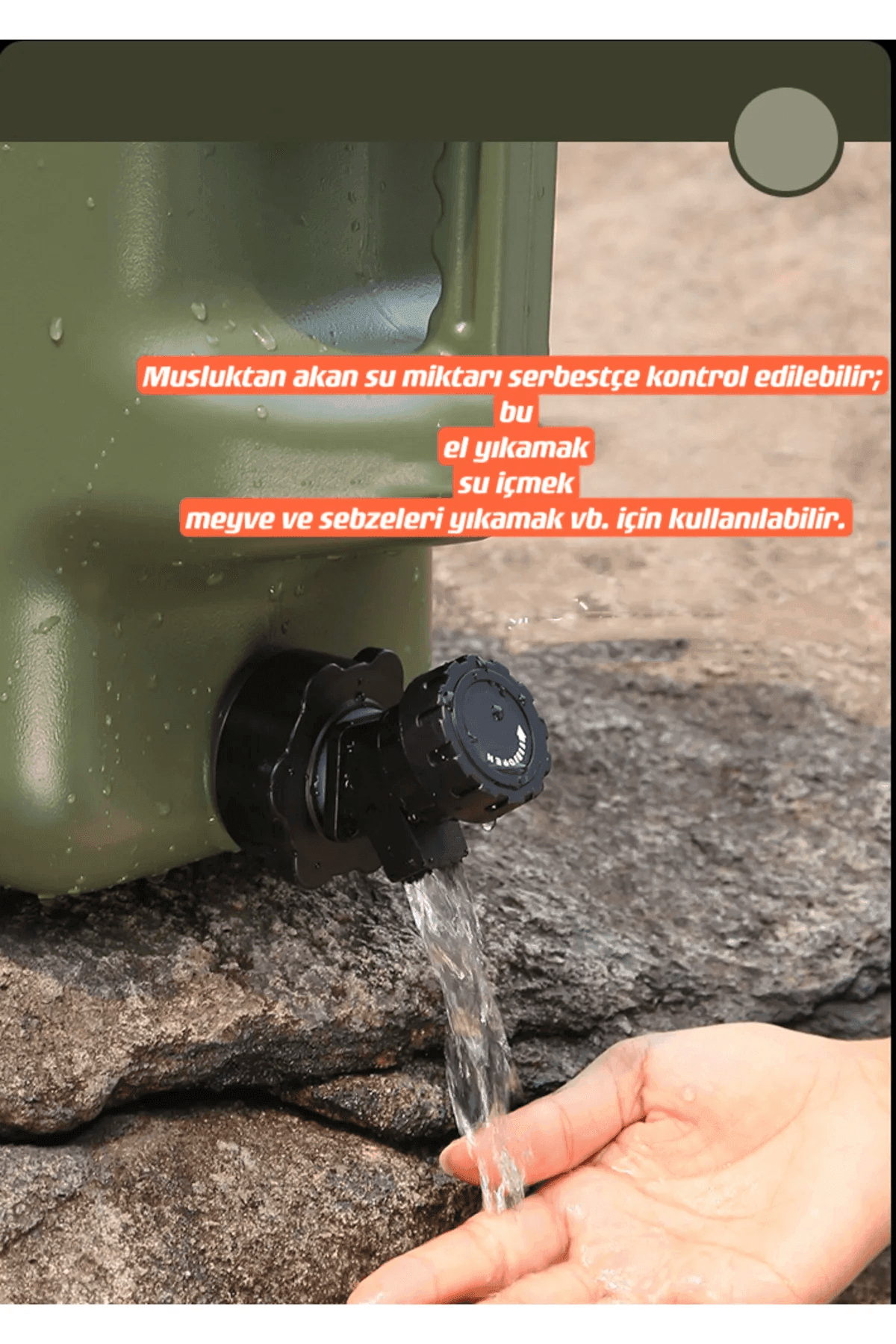 Shufa Açık Su Konteyneri Piknik Kamp Içme Kova Depolama Taşıyıcı Yeşil 18L