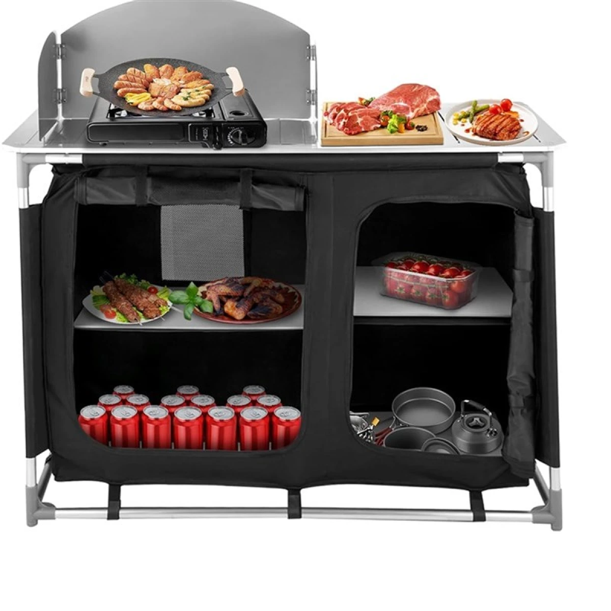 Funky Chairs Portatif Alüminyum Kamp Mutfak Tezgahı