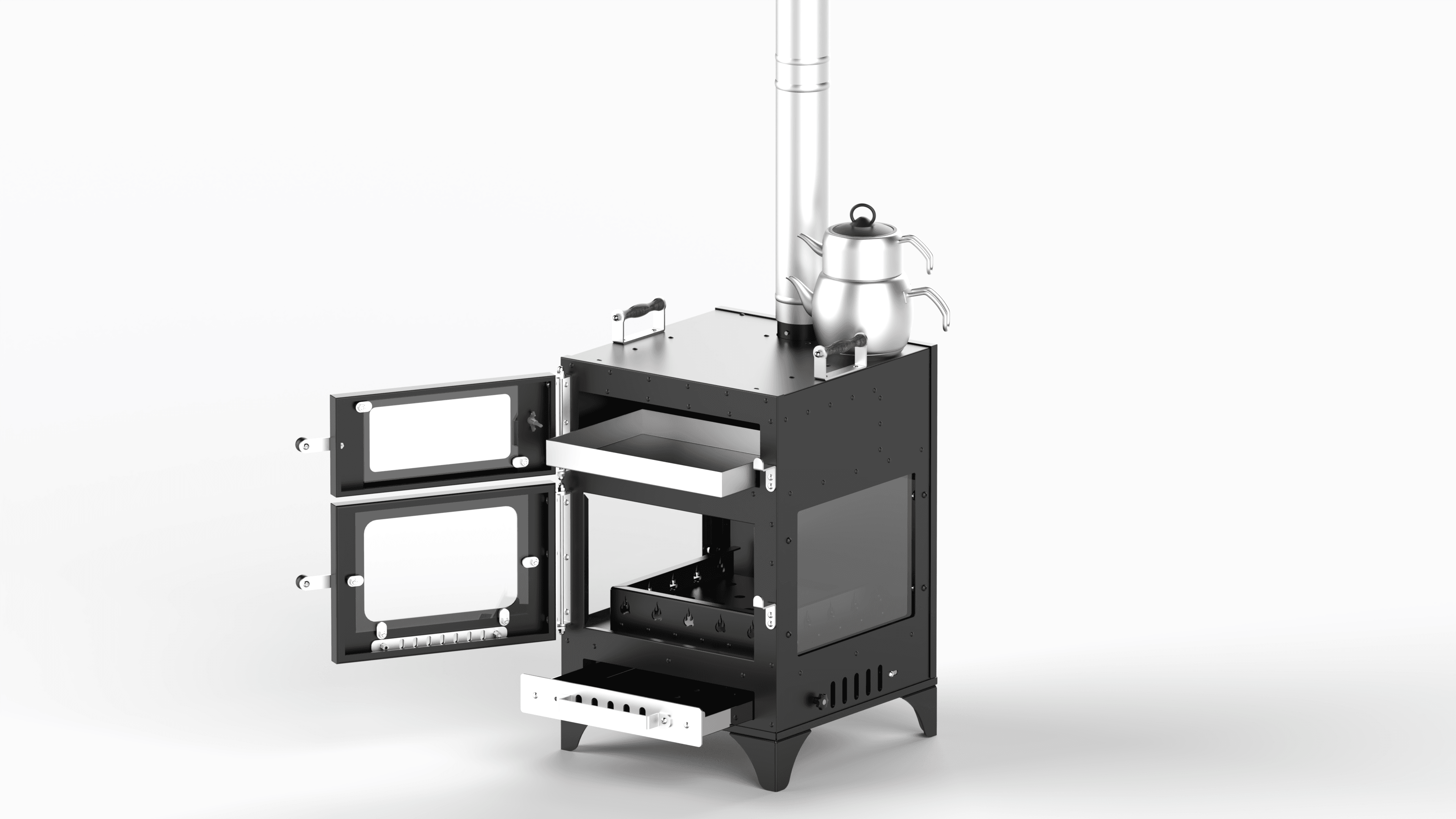 Hot Bbaq Hot Mood Four Glass Pro Kamp Sobası