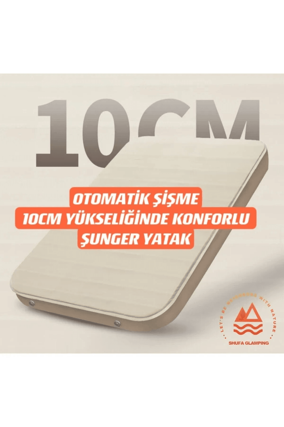Shufa Sünger Otomatik Şişme Yatak 10cm Yüksekliğinde Çift Kişilik