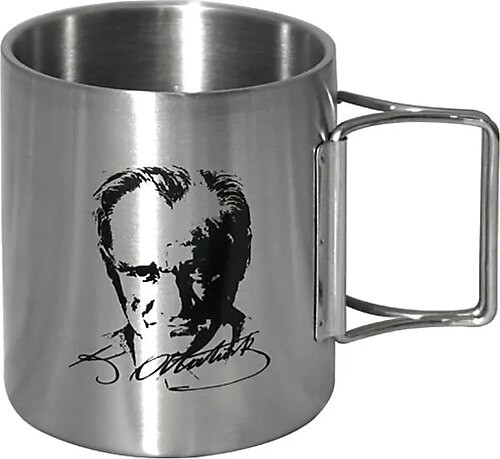 Orcamp Katlanabilir Saplı Çelik Kupa Bardak Atatürk