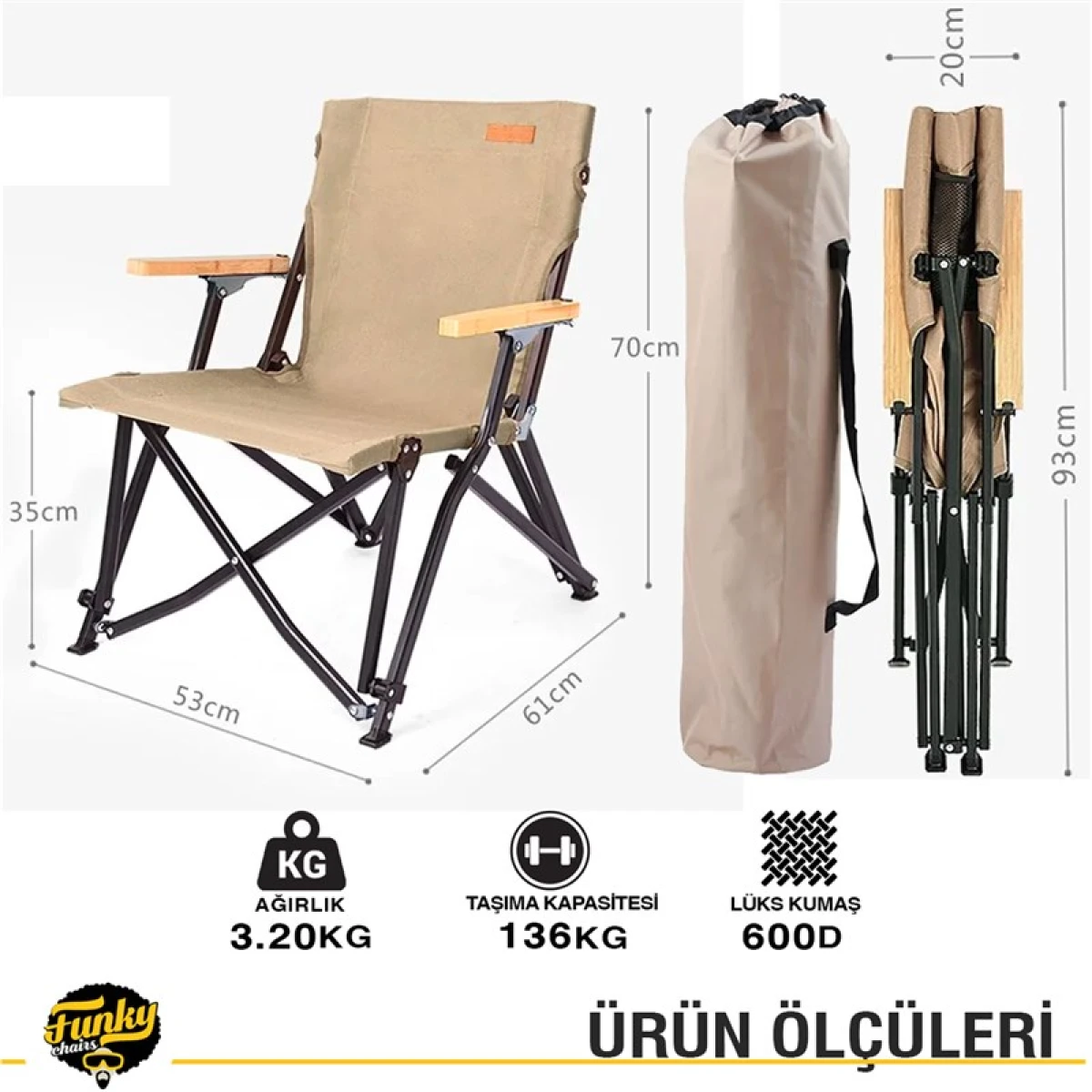 Funky Chairs Freedom Katlanabilir Alüminyum Kamp Sandalyesi