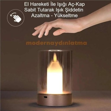 CATA ŞARJLI MUM DEKOR MASA LAMBASU CT-8432