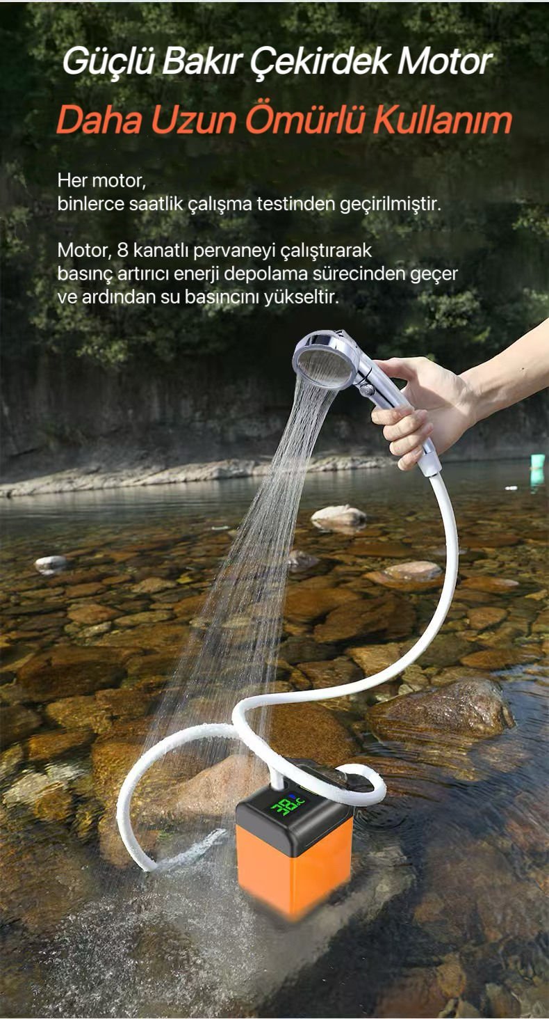 Shufa Rechargeable Portable Camping Shower (Water Pump) Battery Capacity: 7800 mAh