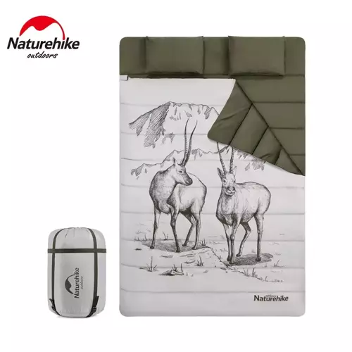 Naturehike Zarf Tarzı Yastıklı Çift Kişilik Pamuklu Uyku Tulumu Tibetan Antelope / Polar Bear		 - Tibetan Antelope