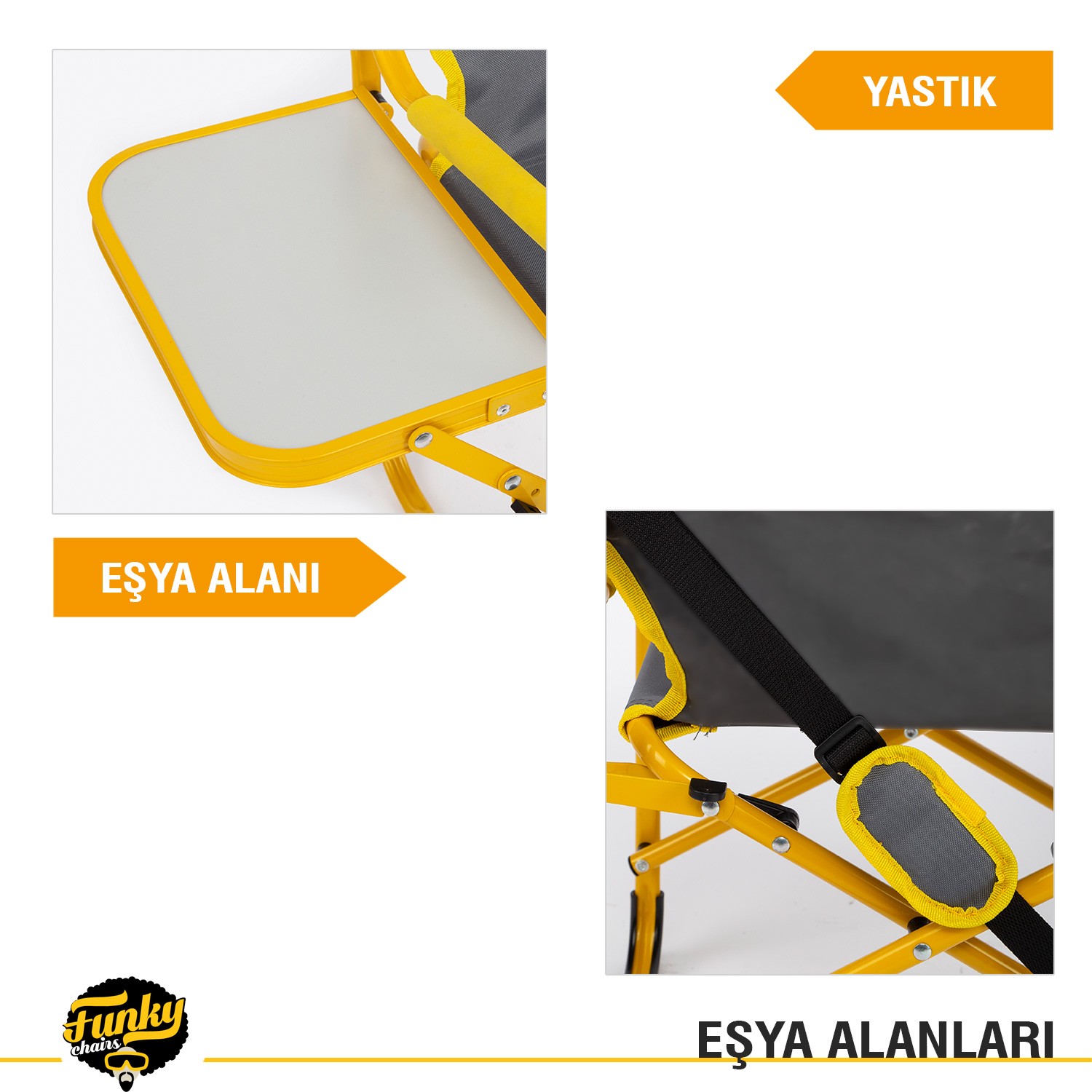 Funky Chairs Extra Katlanabilir XL Kamp Koltuğu – Sarı