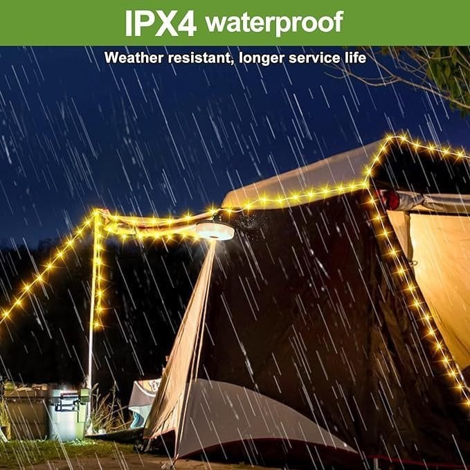 4'ü 1 Arada Kamp Lambası | LED Işık, Fener, Gece Lambası ve Işık Zinciri (Ipx4 Su Geçirmez)