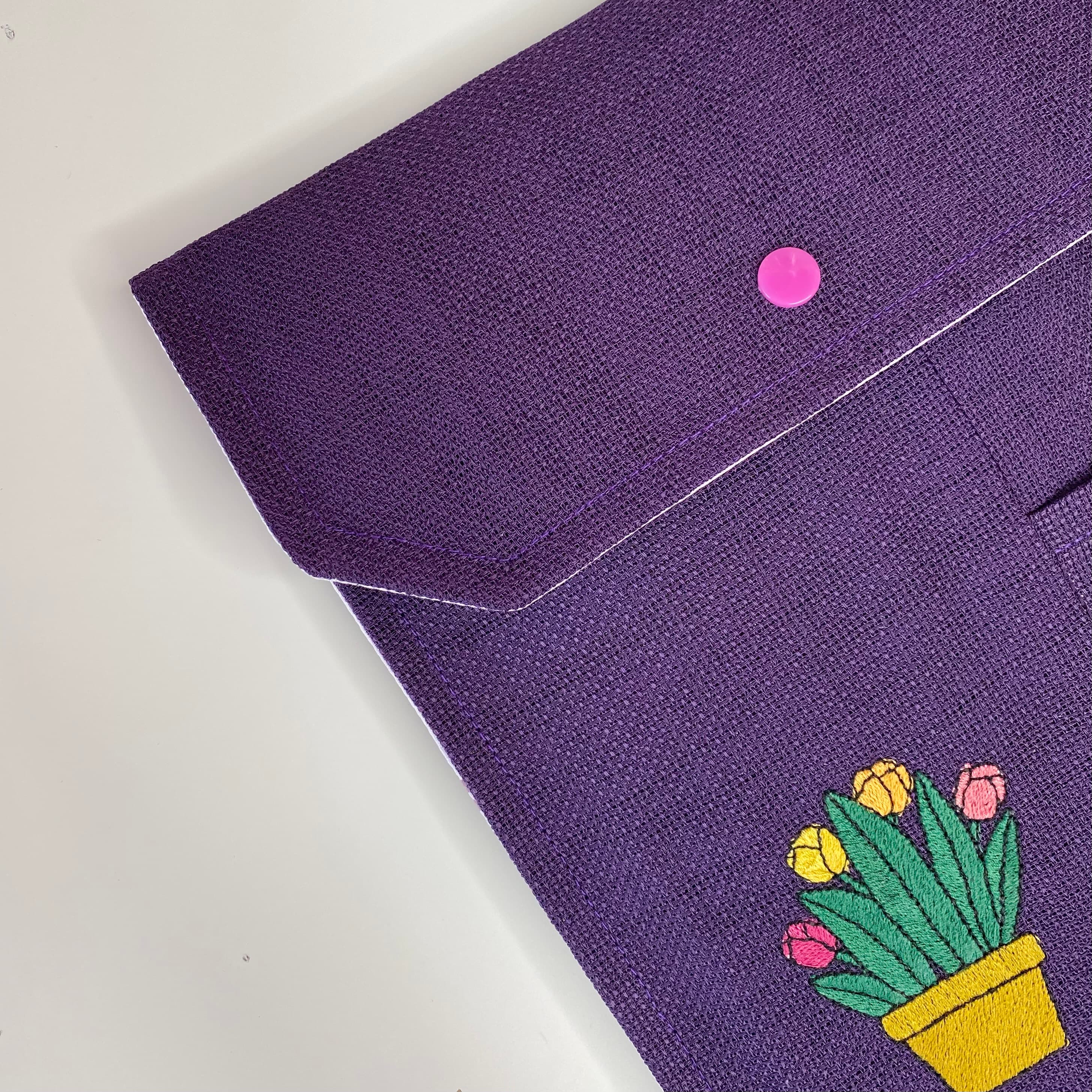 Lale Desenli Kitap Tablet Kılıfı