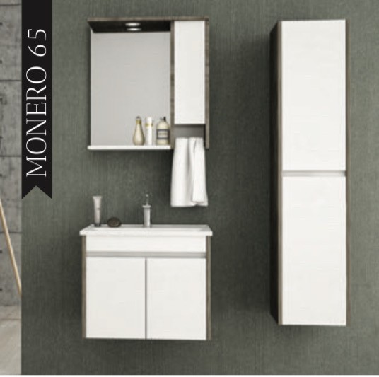 BAUWORLD Monero 65cm banyo dolabı takımı