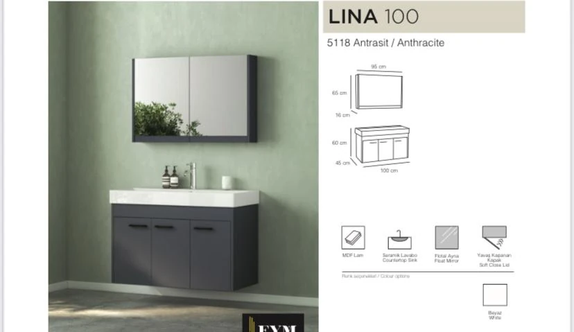 LINA 100 cm BANYO DOLAPLARI