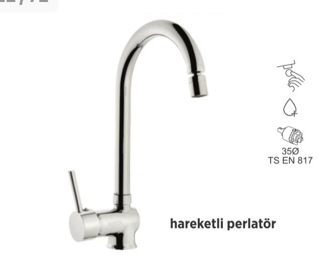 BAUWORLD hareketli perlatörlü gümüş mutfak kuğu eviye bataryası