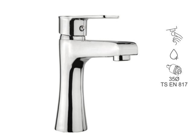 BAUWORLD loft mix gümüş lavabo bataryası 