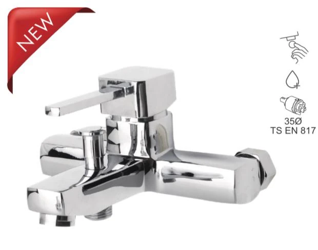 BAUWORLD jetta mix krom banyo bataryası açma kapama sıcak soğuk