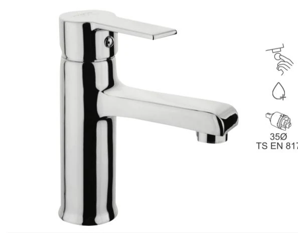 BAUWORLD gümüş lavabo bataryası