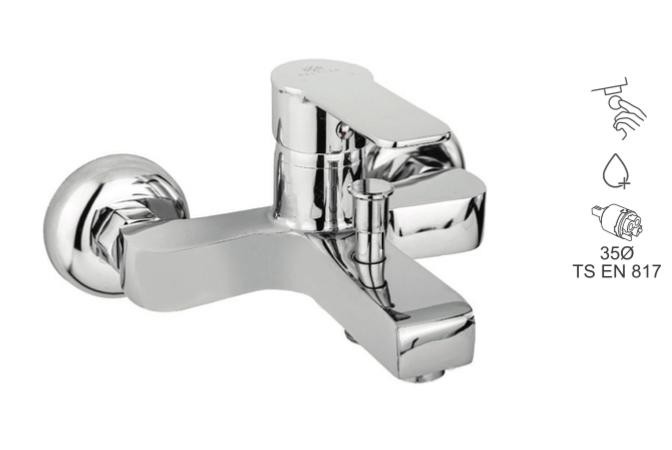 BAUWORLD loft mix gümüş banyo bataryası
