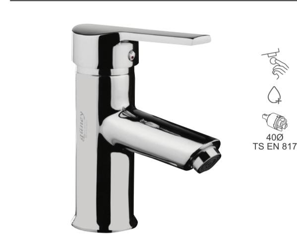 BAUWORLD lara mix gümüş lavabo bataryası 