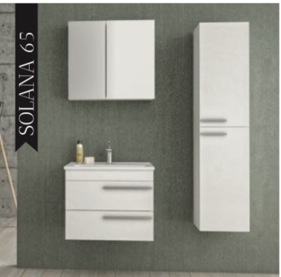 BAUWORLD Solana 65cm beyaz banyo dolabı 