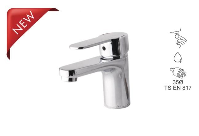 BAUWORLD neptün gümüş lavabo bataryası 