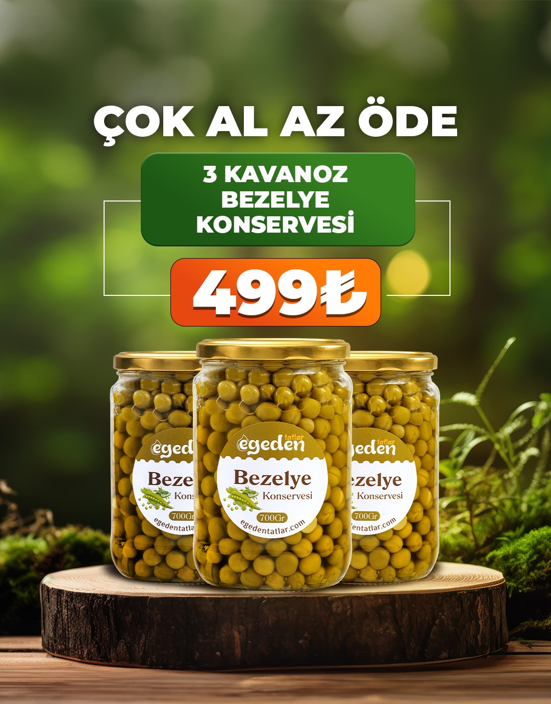 Bezelye Konservesi 700 gr. 3'lÜ Paket