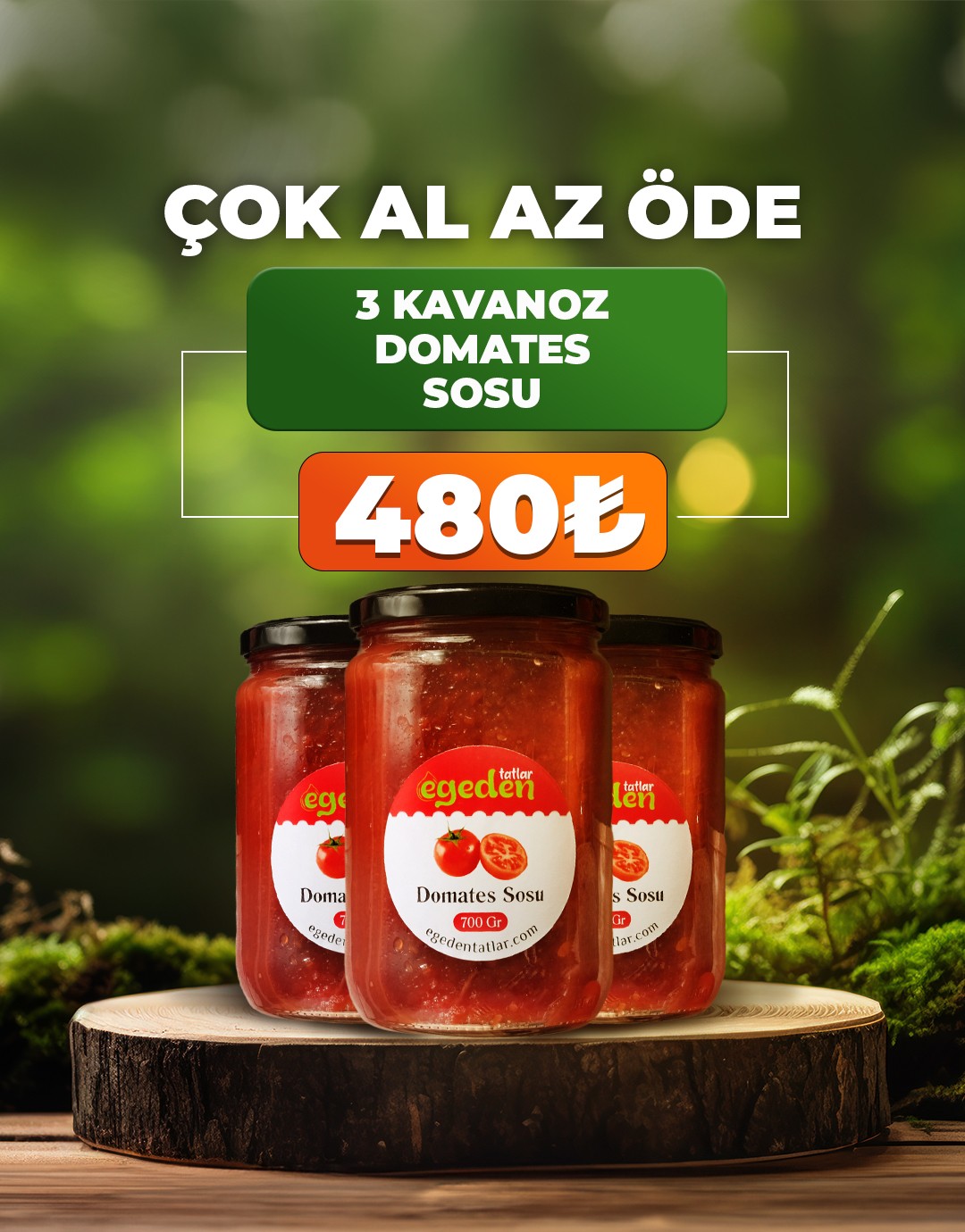 Konserve Domates Sosu 700 gr. 3'li Paket