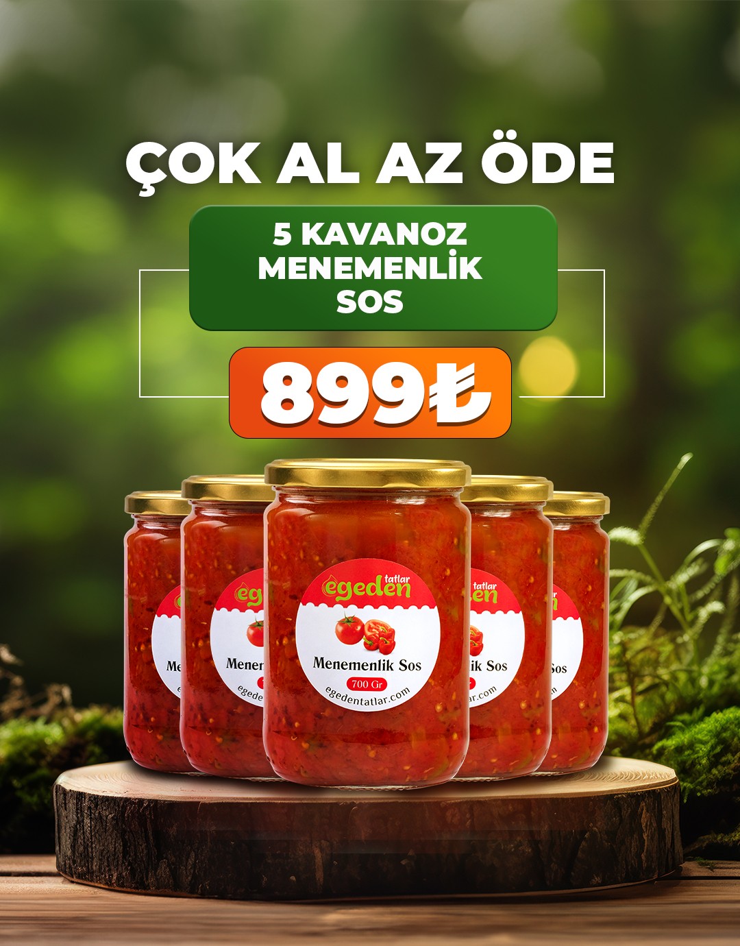 Menemenlik Sos Konservesi 700gr. 5'li Paket
